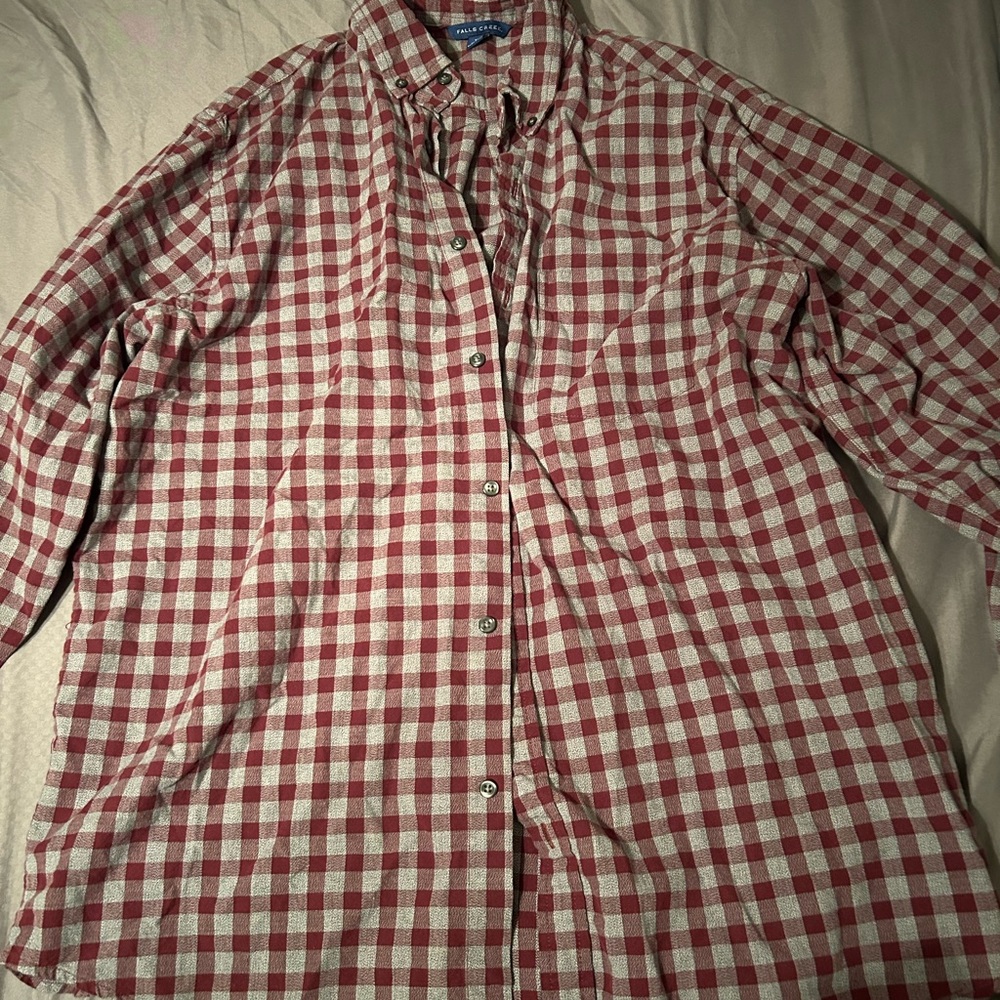 Falls Creek Red and White Plaid Men's Shirt